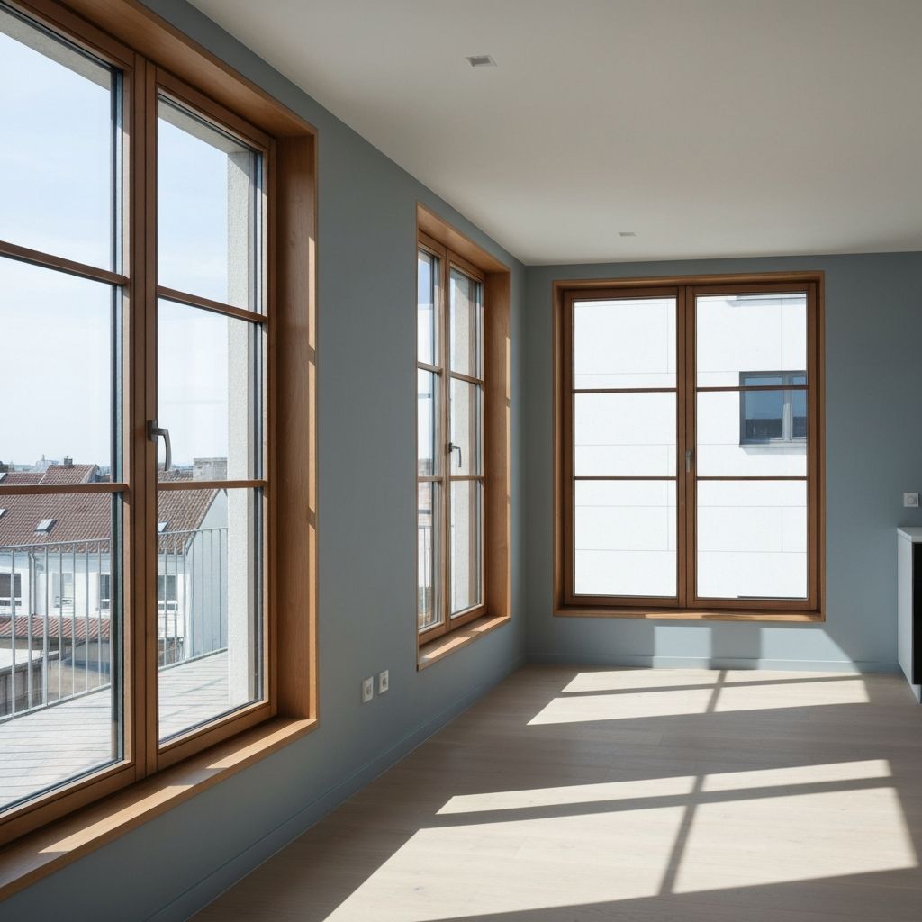 Installation de fenêtres sur mesure dans un appartement moderne