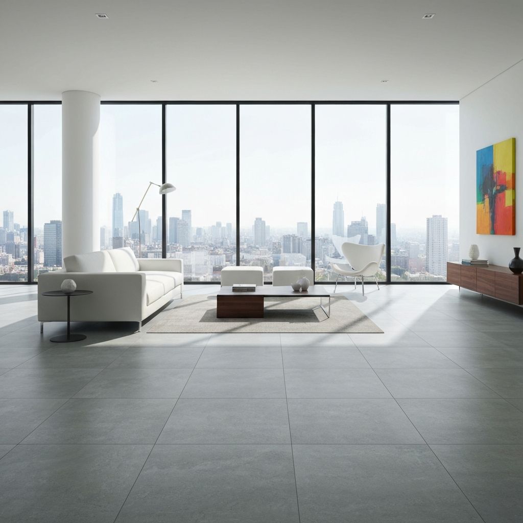 Salon moderne avec revêtement de sol de luxe