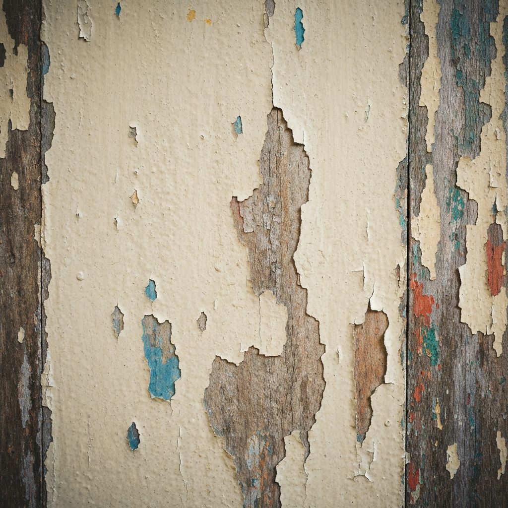 Mur peint décoloré nécessitant une rénovation