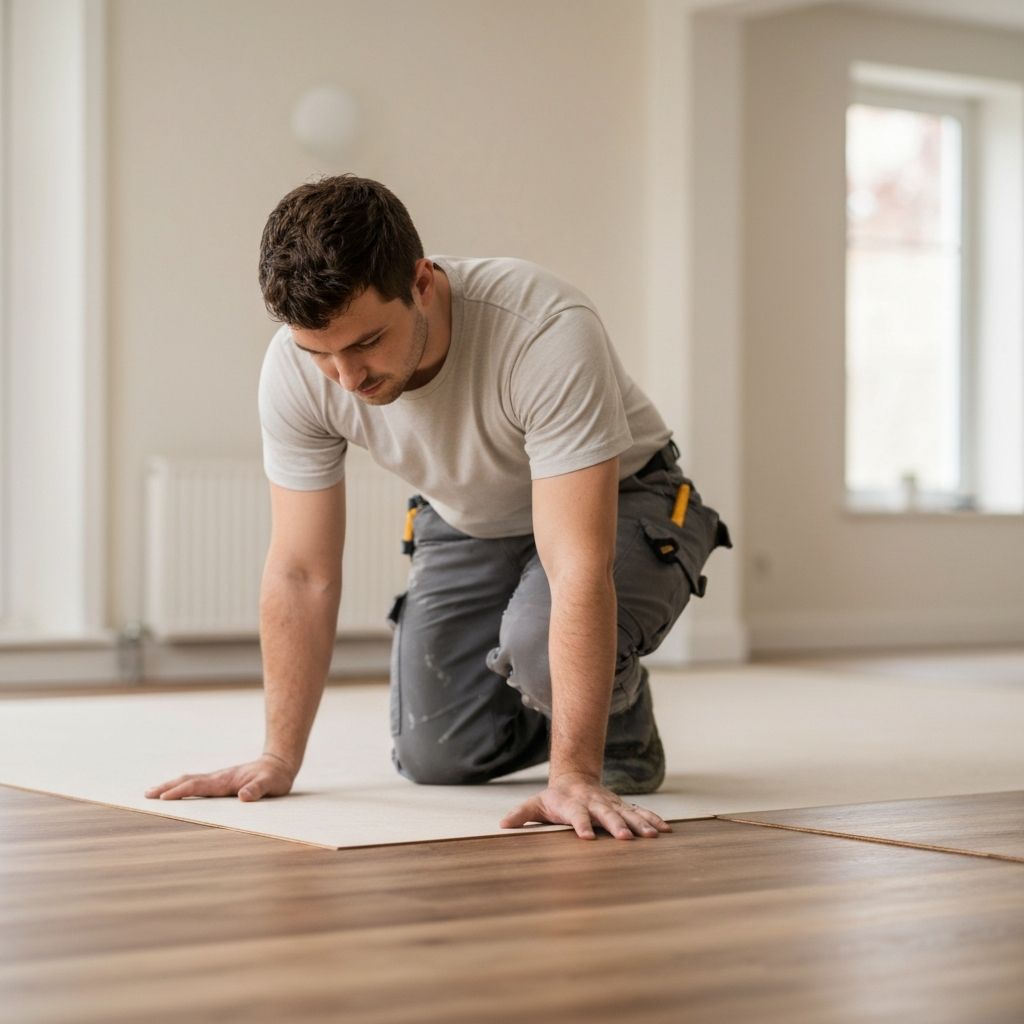 Installation de sol vinyle par un professionnel